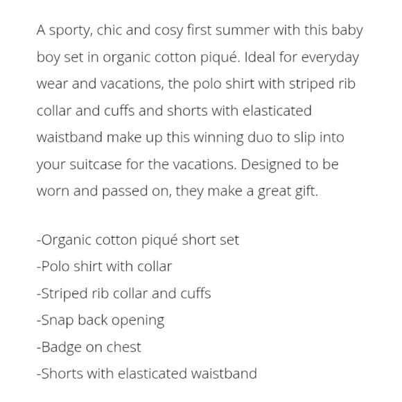 Jacadi Organic Cotton Polo Set - Picture 6 of 6